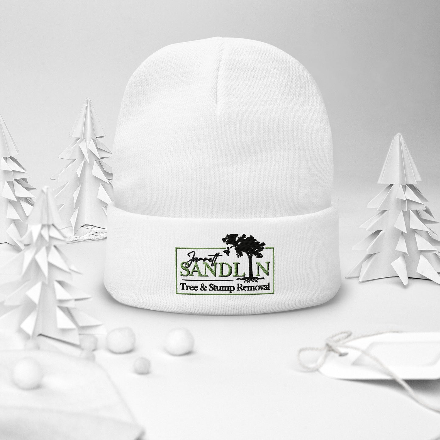 Sandlin Tree & Stump Removal Embroidered Beanie - Sandlin Tree & Stump Removal