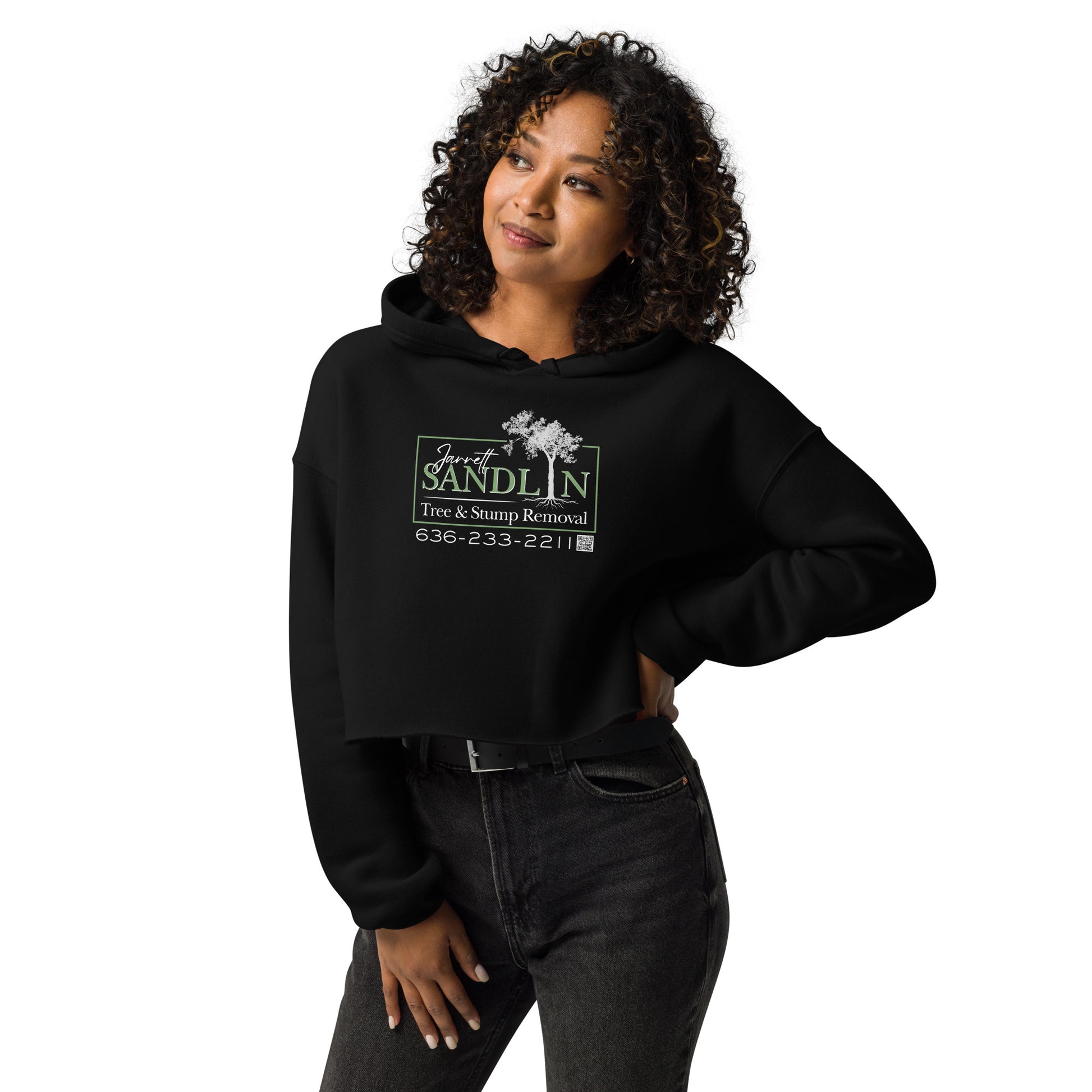 Sandlin Tree & Stump Removal Crop Hoodie - Sandlin Tree & Stump Removal