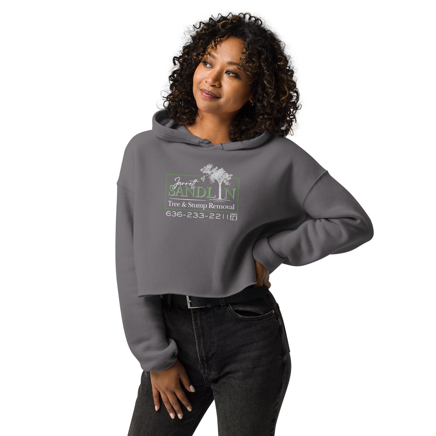 Sandlin Tree & Stump Removal Crop Hoodie - Sandlin Tree & Stump Removal